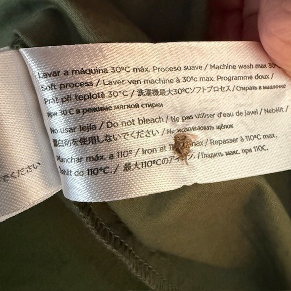 Yerse Short Sleeve Henley Shirt Dress Speckled Olive Green XS - Picture 7 of 12